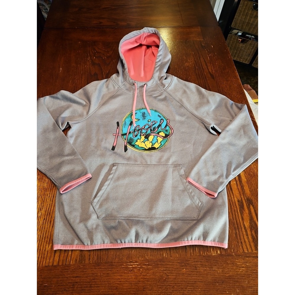 Hooey Pullover Hoodie Women's Medium Grey Graphic Western Sky (732